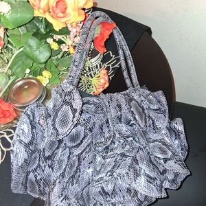 Sondra Roberts Black and Gray Textured Bag